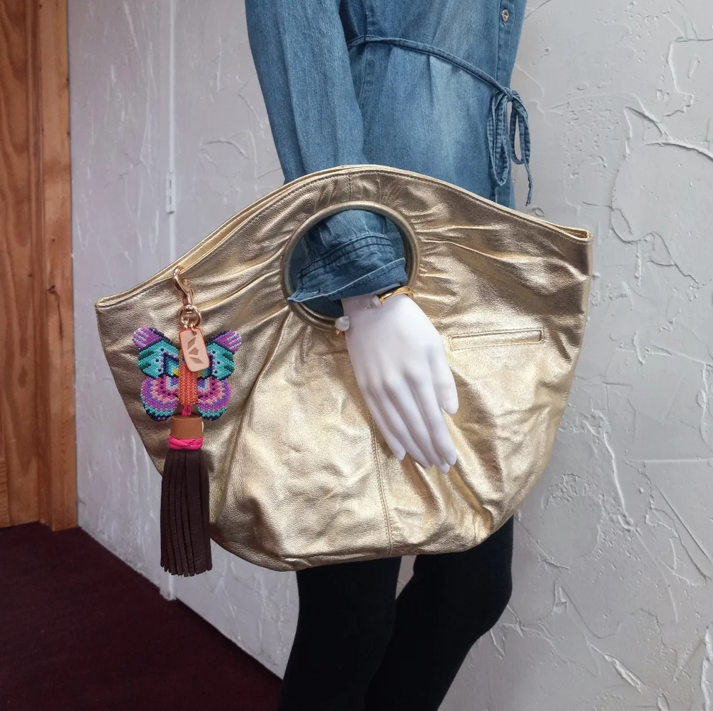 Hobo Brand, Giorgia Convertible Metallic Gold Leather Bag